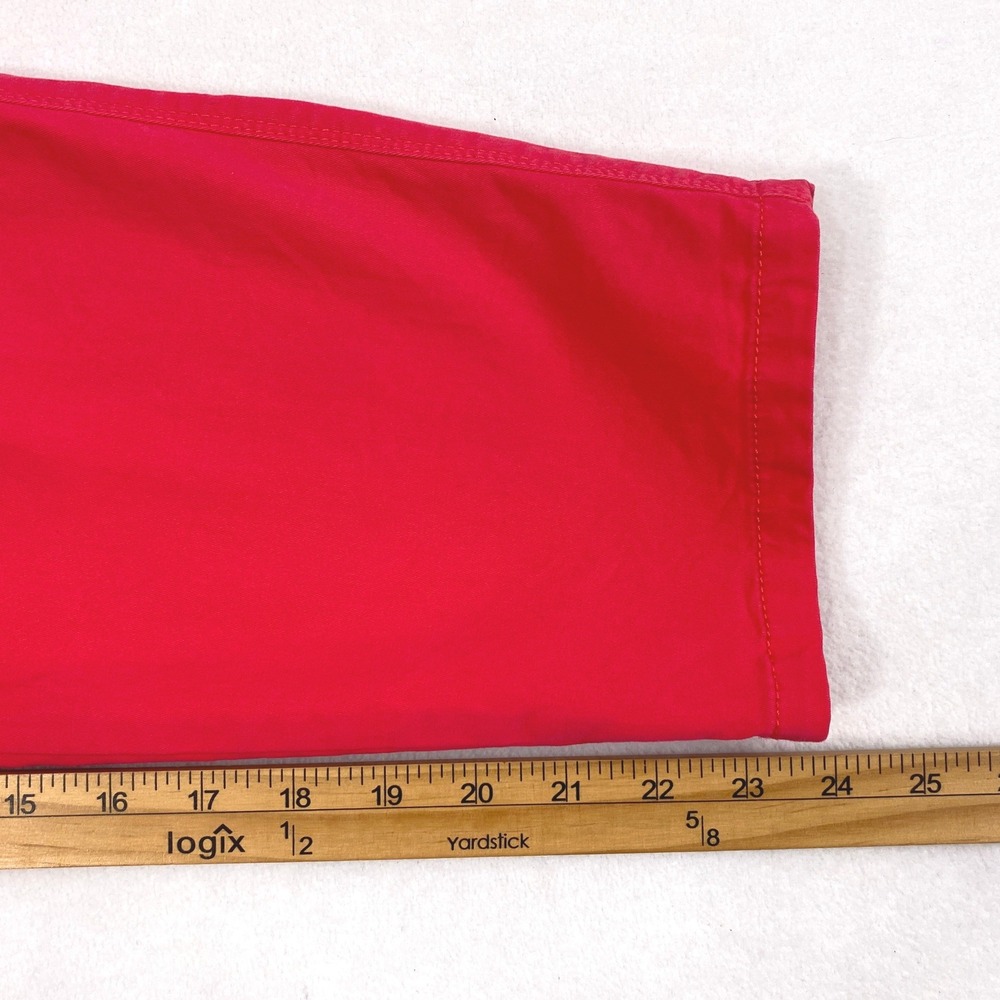 Crown & Ivy Ankle Pants Womens 10 Red Chino Straight Mid Rise Stretch Cropped - Picture 9 of 11